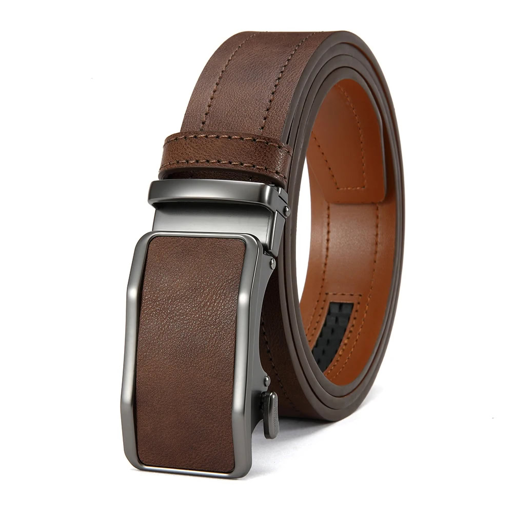 CoreLine Automatic Ratchet Belt – Precision Fit Without Holes Automatic ratchet belt with leather strap for a perfect, adjustable fit. No holes needed, ideal for.