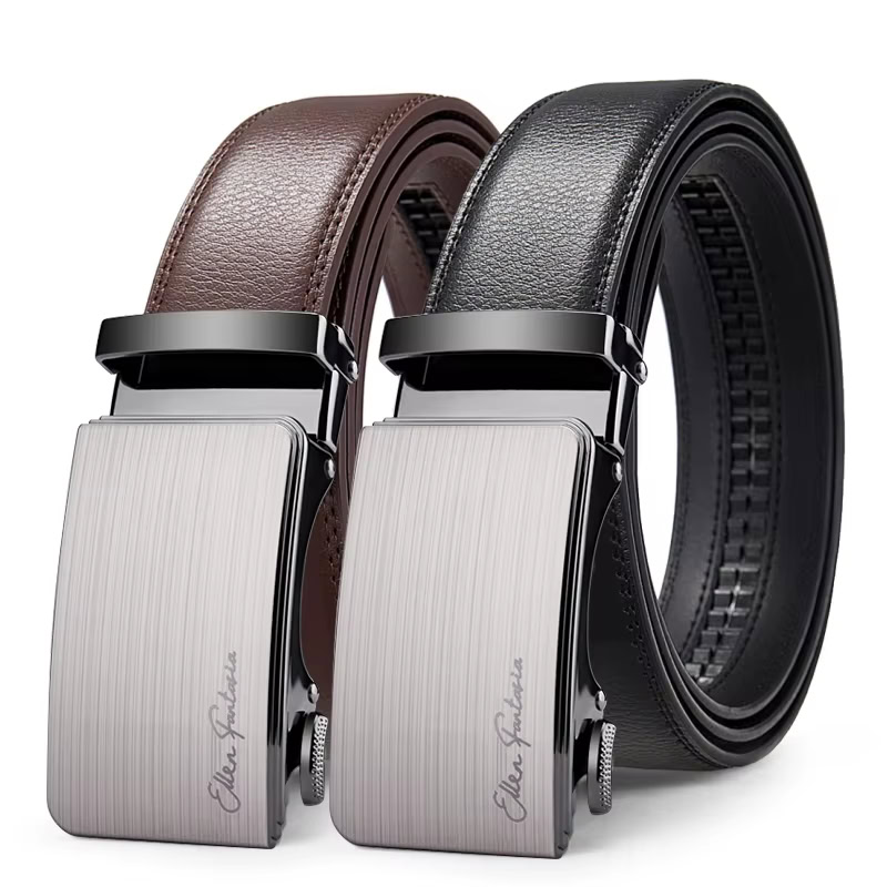 Milan Executive Leather Belt with Automatic Buckle Automatic Leather Belt for Men with Stylish Buckle.