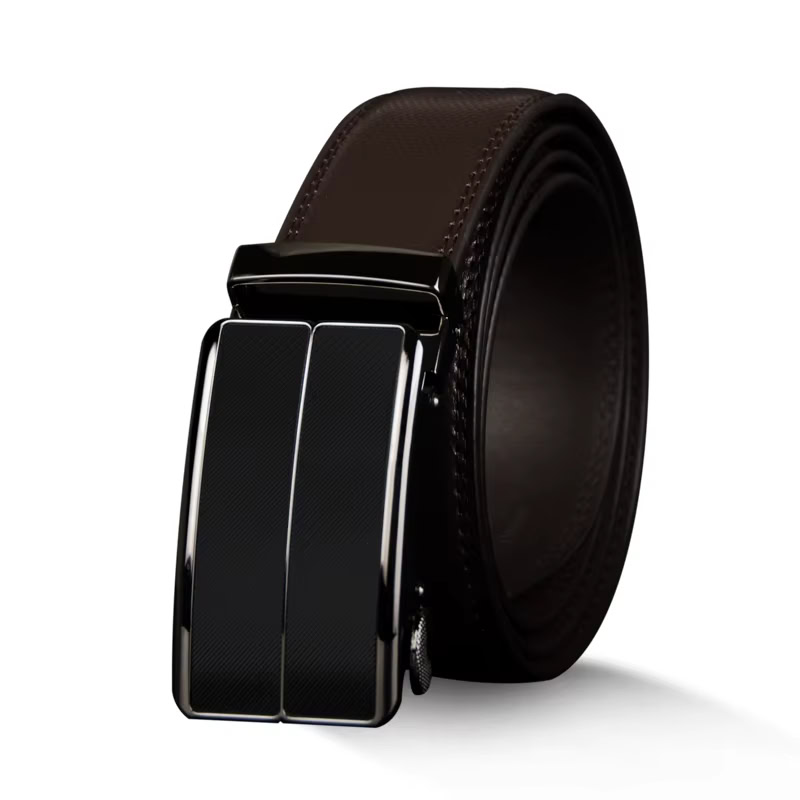 Genuine Leather Automatic Belt for Men Automatic leather belt with sleek buckle for men.