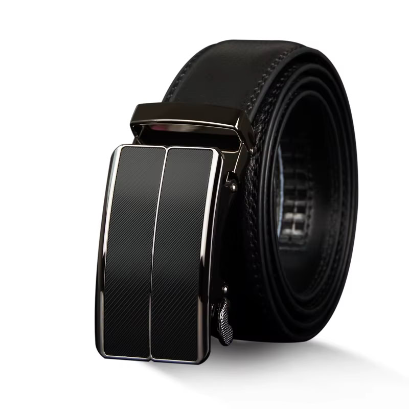 Genuine Leather Automatic Belt for Men Automatic leather belt with sleek buckle for men.