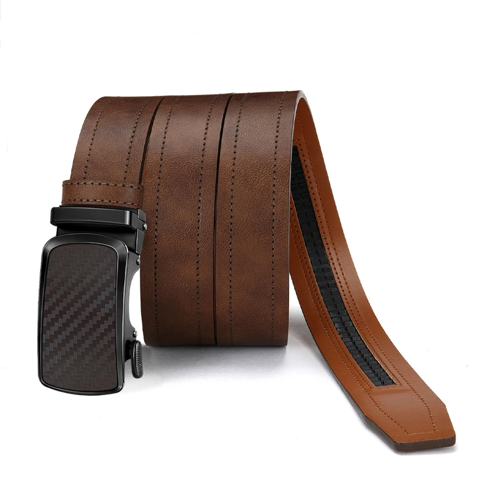 Men’s PU Leather Belt with Smartwatch Holder Men’s automatic no-hole PU leather belt with smartwatch holder for everyday wear.
