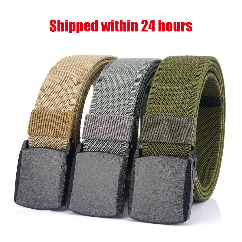 Travel-Lite Metal-Free Elastic Belt with Plastic Buckle Elastic, lightweight belt with plastic buckle for travel and everyday use.