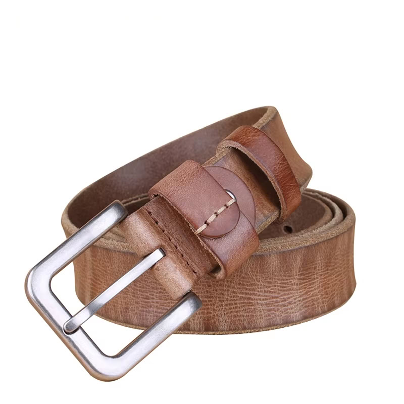 Leather Thin Belt for Men and Women Unisex genuine leather slim belt with silver buckle, stylish accessory for casual or formal wear.