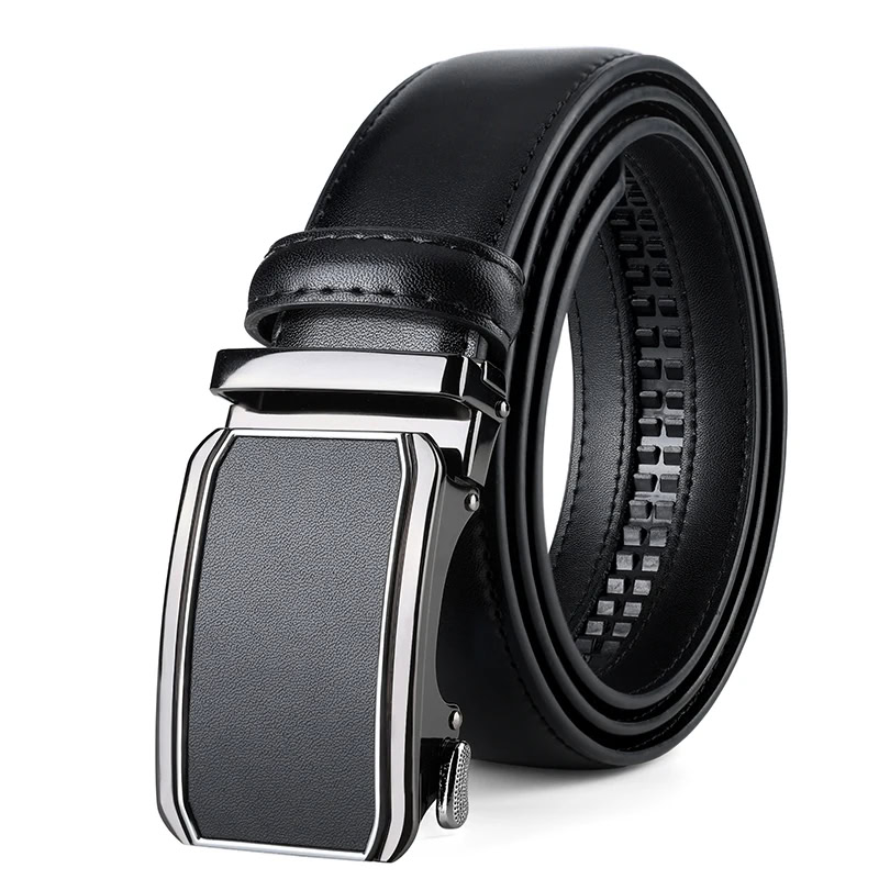 CoreLine Precision-Click Ratchet Belt High-quality black cowhide ratchet belt with micro-adjust buckle.