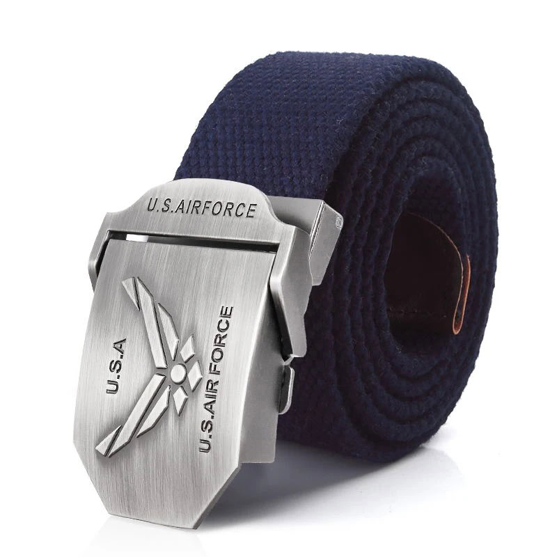 Sky Guardian Tactical Canvas Belt U.S. AIR FORCE tactical canvas belt with metal buckle and logo.