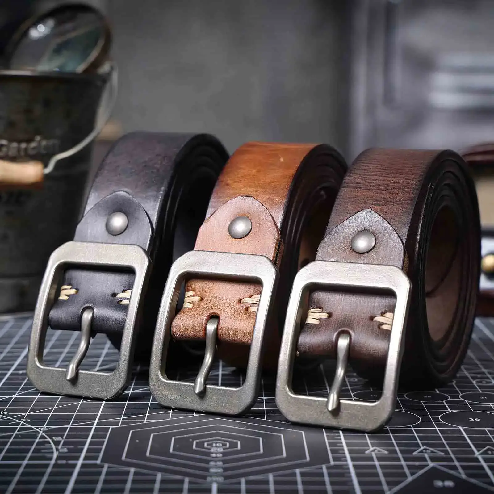 Genuine Leather Men’s Cowhide Belt High-quality genuine leather men's cowhide belts with sturdy metal buckles. Perfect for casual and f.