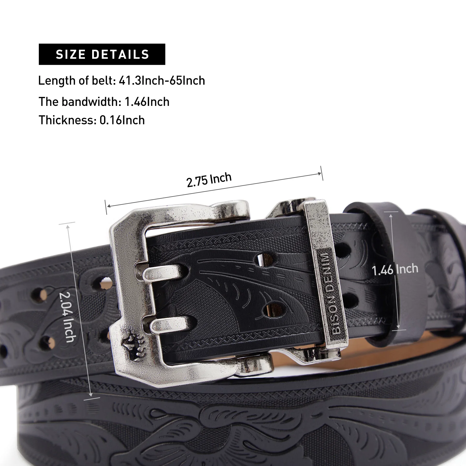 Holdform Heritage Retro Leather Belt with Buckle Genuine leather belt featuring a vintage-style pin buckle, perfect for classic and casual outfits.