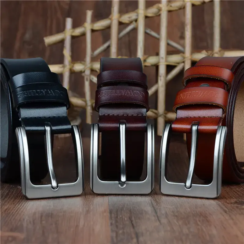 Men’s Leather Vintage Belts Stylish men's genuine leather vintage belts in black, brown, and tan. Perfect for casual and formal.