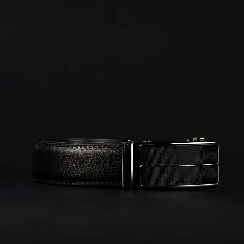 Genuine Leather Automatic Belt for Men Automatic leather belt for men with sleek buckle.