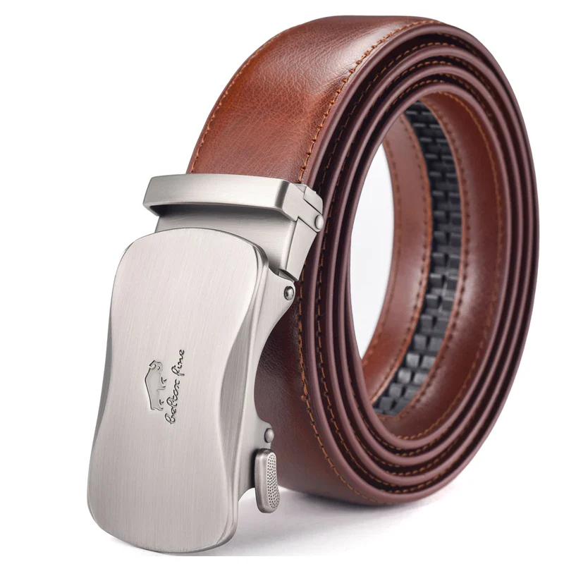 Leather Ratchet Dress Belt – CoreLine Precision Fit Leather ratchet dress belt with adjustable buckle for a perfect fit. Stylish and durable accessory f.