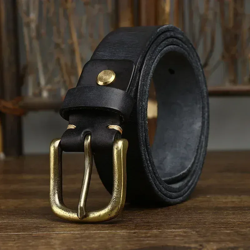 Heritage Classic Cowhide Belt with Copper Buckle Heritage Classic 3.3cm cowhide leather belt with solid copper buckle. Durable, stylish, perfect for.