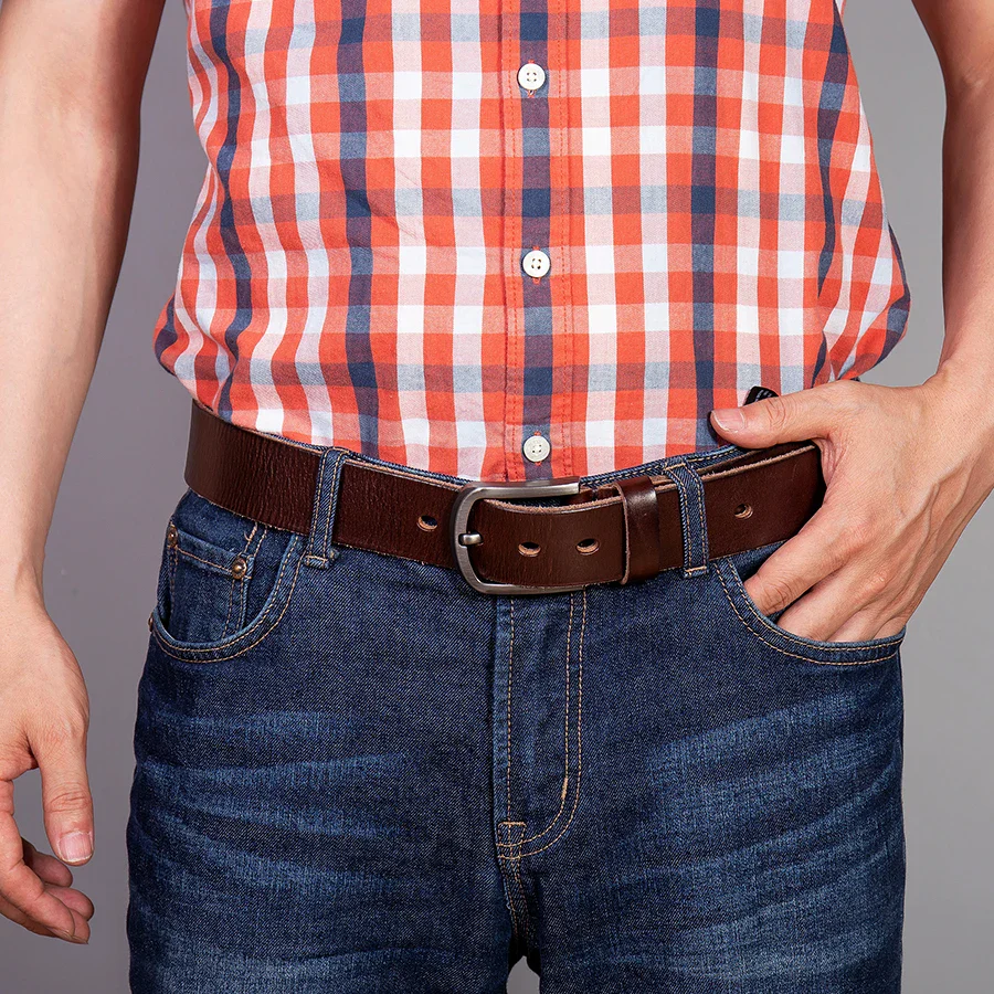 Heritage Cowboy Leather Belt Premium vintage leather belt for men.