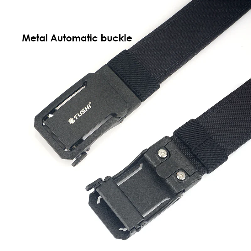 Reinforced Nylon Tactical Ratchet Belt – FlexLine Durable nylon tactical belt with metal automatic buckle for secure, adjustable fit. Perfect for outd.