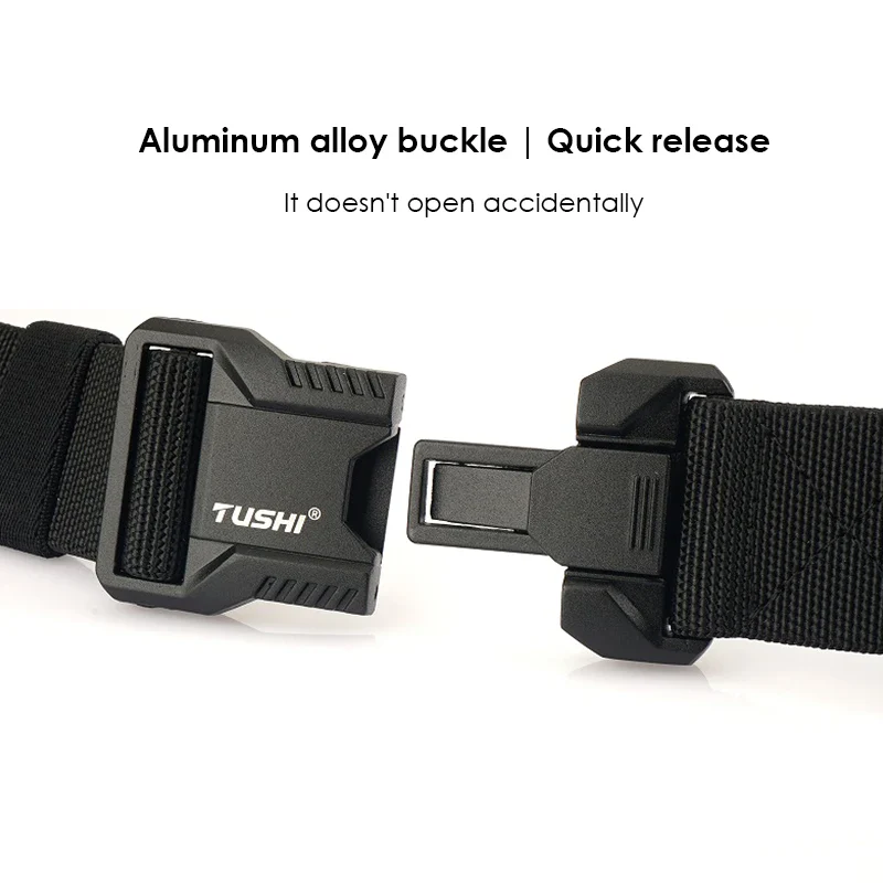 Apex-Flex Tactical Belt Buckle Durable aluminum alloy quick-release buckle for tactical belts.
