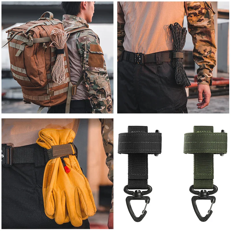 Tactical Nylon Belt with Rope Attachments Durable tactical nylon belt with rope attachment for outdoor and military use.