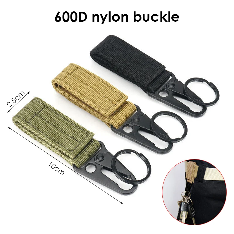 Heavy-Duty Tactical Nylon Belt with Keyring Durable nylon tactical belt with keyring for outdoor and tactical use.