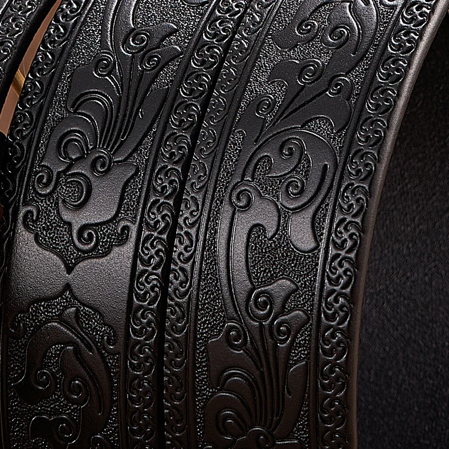Primal Totem Leather Belt Embossed leather belt with 3D automatic buckle design.
