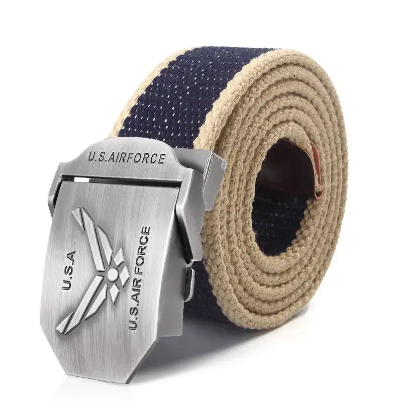 U.S. AIR FORCE Tactical Canvas Belt U.S. AIR FORCE tactical canvas belt with metal buckle and military design.