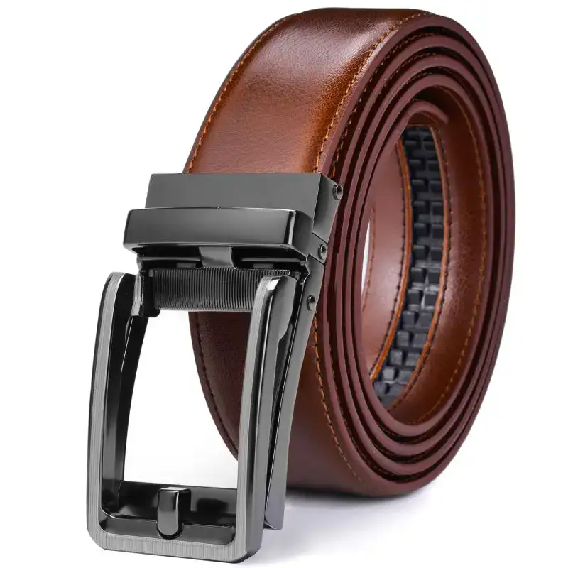 Leather Ratchet Dress Belt for Men Men's leather ratchet dress belt with adjustable buckle.