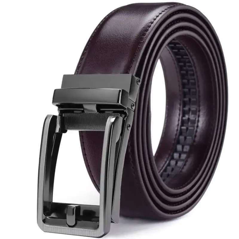 Leather Ratchet Dress Belt for Men Men's leather ratchet dress belt with adjustable buckle.