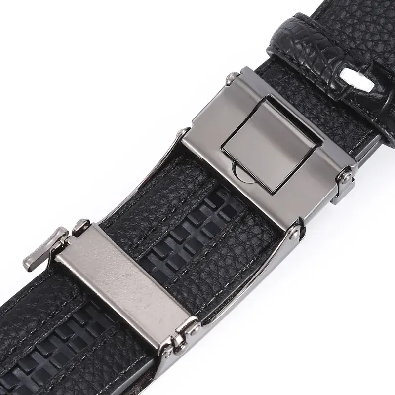 PeakLine Croc 35mm Ratchet Belt – Cowhide Automatic Automatic ratchet belt with black cowhide leather and stainless steel buckle.