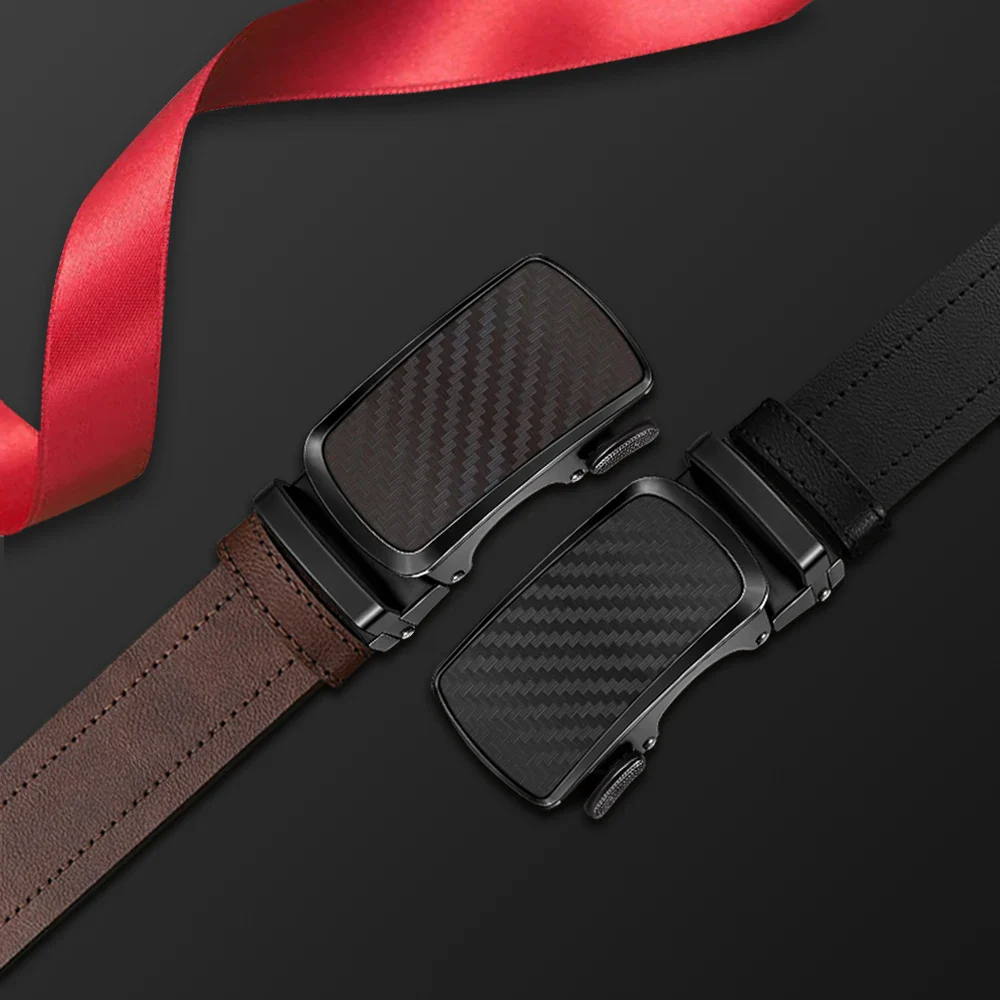 Men’s Automatic No-Hole PU Leather Belt Men’s automatic belt with no-hole design and PU leather strap.