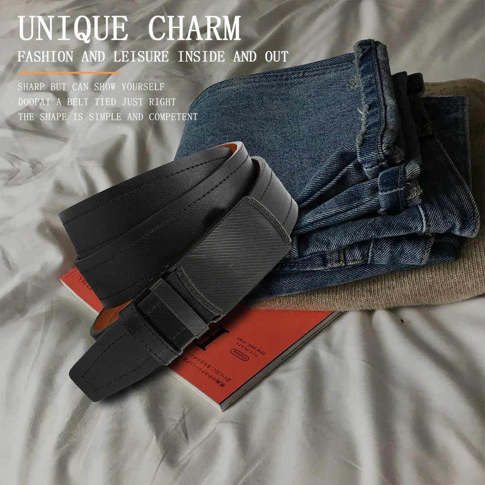 Men’s PU Ratchet Belt with Micro-Adjust Fit Men’s PU ratchet belt with micro-adjust buckle for easy, precise fit. Stylish, durable, perfect for.
