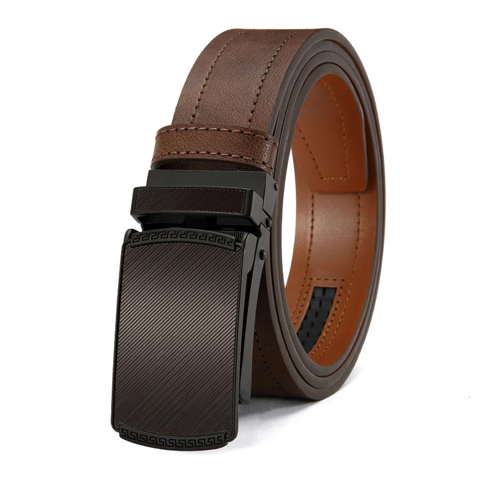 CHAOREN Men's Fashion Belt Metal Buckle High Quality PU Leather Ratchet Belt Women's Luxury Designer Clothing