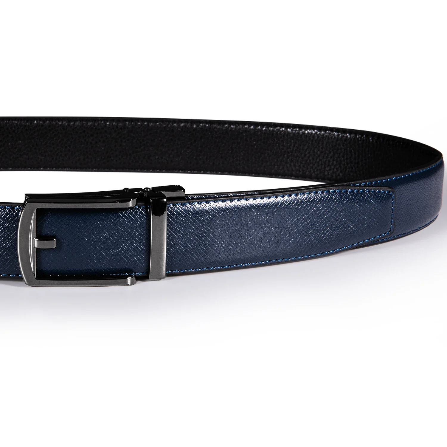 OceanLine Navy Ratchet Belt – 35 mm Navy blue ratchet belt with black buckle, 35mm width, stylish and durable accessory.