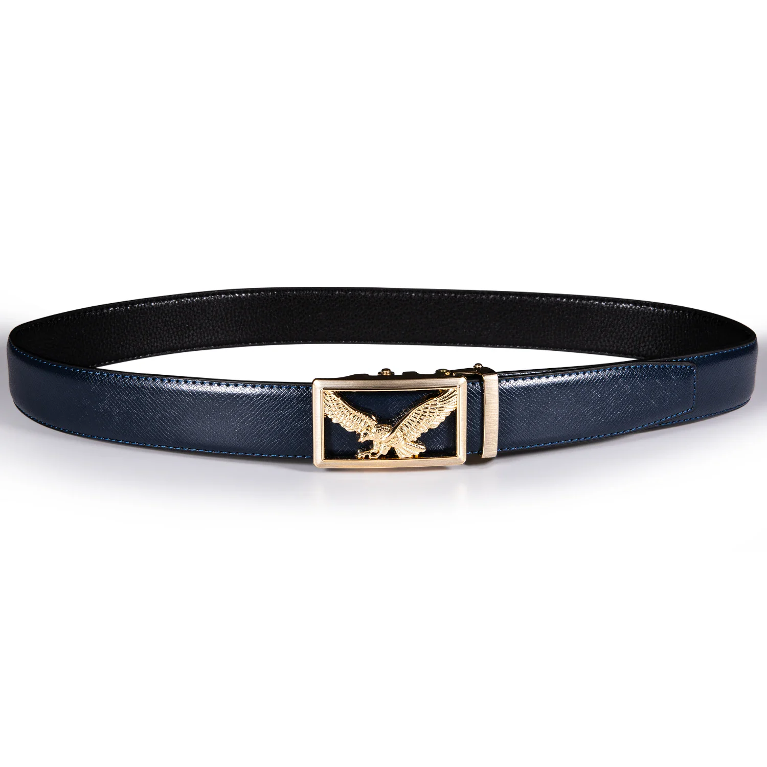 OceanLine Navy Ratchet Belt – 35 mm Navy ratchet belt with gold eagle buckle, 35mm width, stylish and durable accessory.