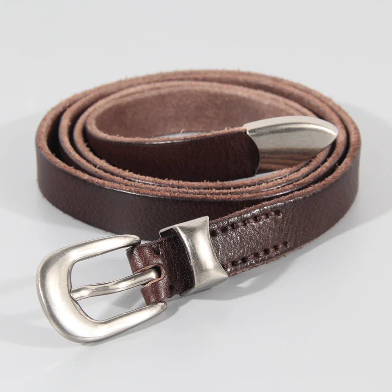 Elegant Brown Leather Belt for Men Leather belt with silver buckle, stylish and durable accessory for everyday wear.