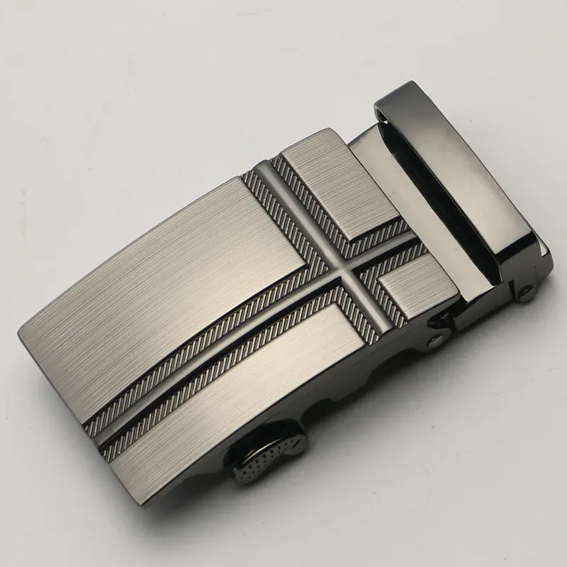 Signature Multi-Style Automatic Collection belt buckle Elegant stainless steel automatic belt buckle with textured design.