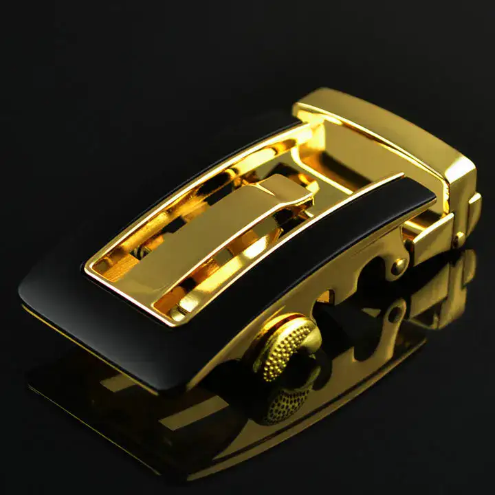 Black Tie Inlay Automatic Buckle – Luxurious Gold & Black Finish Elegant black and gold inlay automatic buckle for high-end belts and accessories. Perfect for sophis.