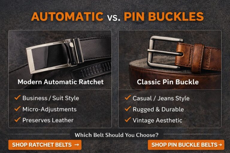 Automatic vs. Pin Buckles for Belts.