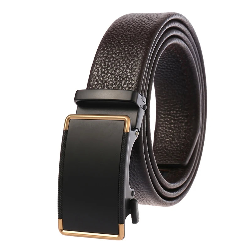 BossLine Ratchet Belt – 35 mm Cowhide Micro-Adjust Automatic Buckle Elegant ratchet belt with cowhide leather and automatic buckle for a perfect fit.
