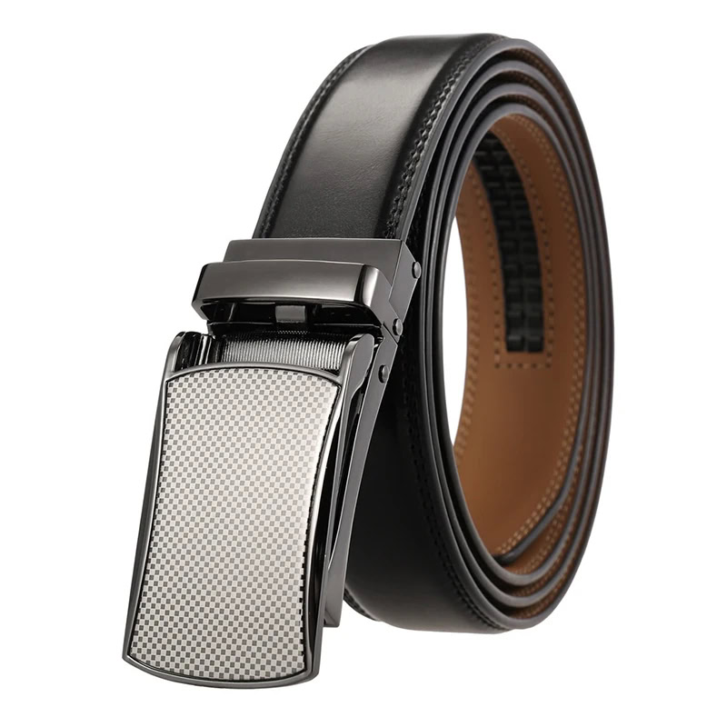 Pro-Linear 31mm No-Hole Automatic Business Belt Elegant black leather automatic belt with no-hole design for business attire.