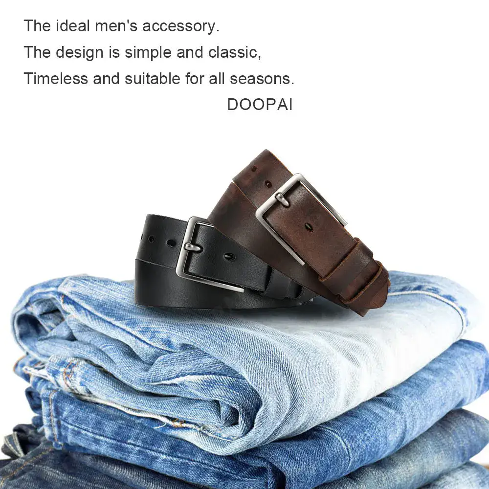Men’s Classic Leather Belt – Casual Everyday Wear Elegant men's leather belt for daily use and versatile style.