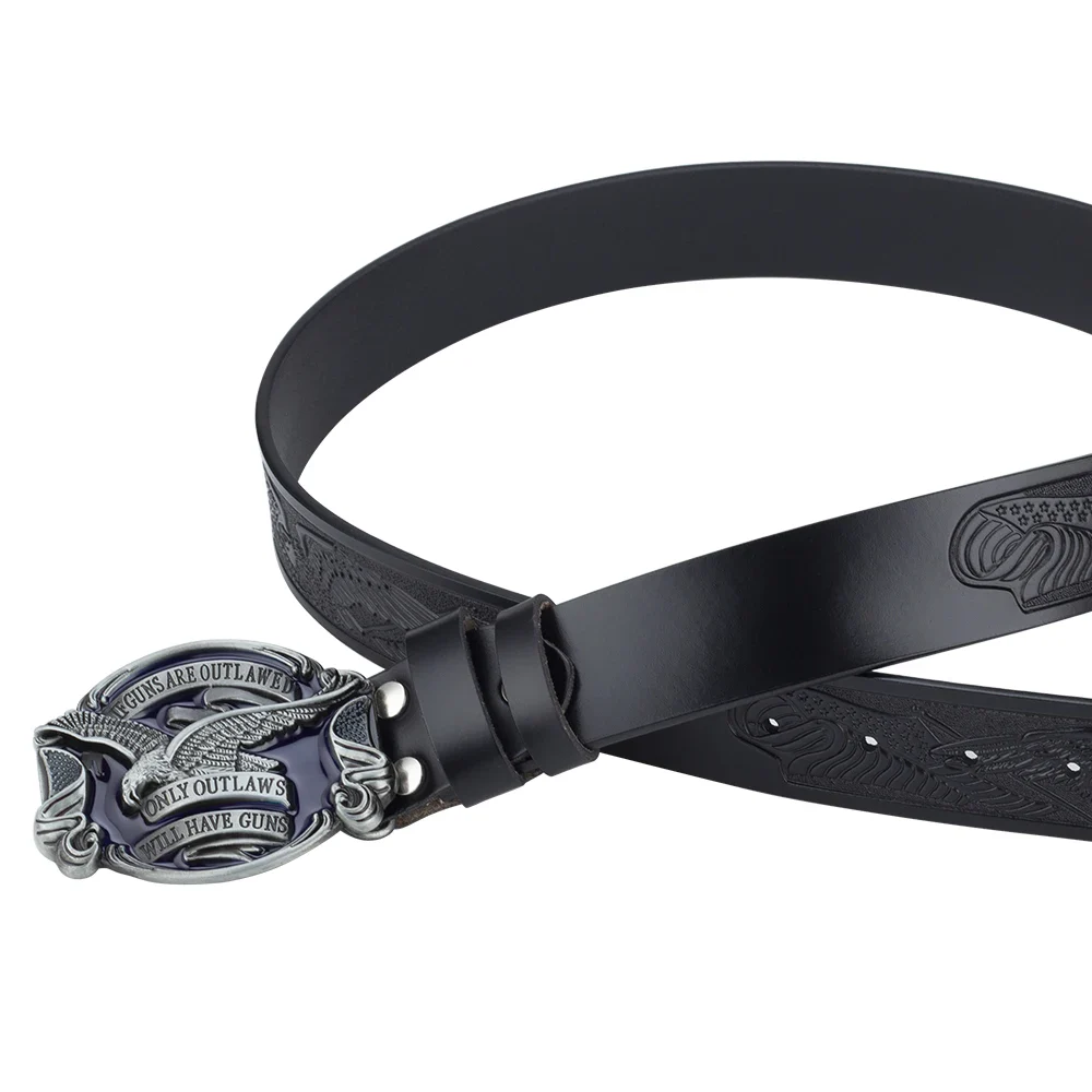 HoldForm Liberty Eagle Belt Eagle belt with detailed silver buckle and black leather strap.