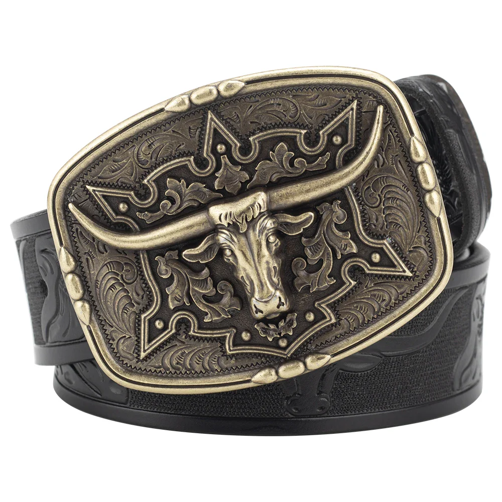 Longhorn Western Rodeo Belt Buckle Western Rodeo Longhorn Belt Buckle, detailed metalwork.