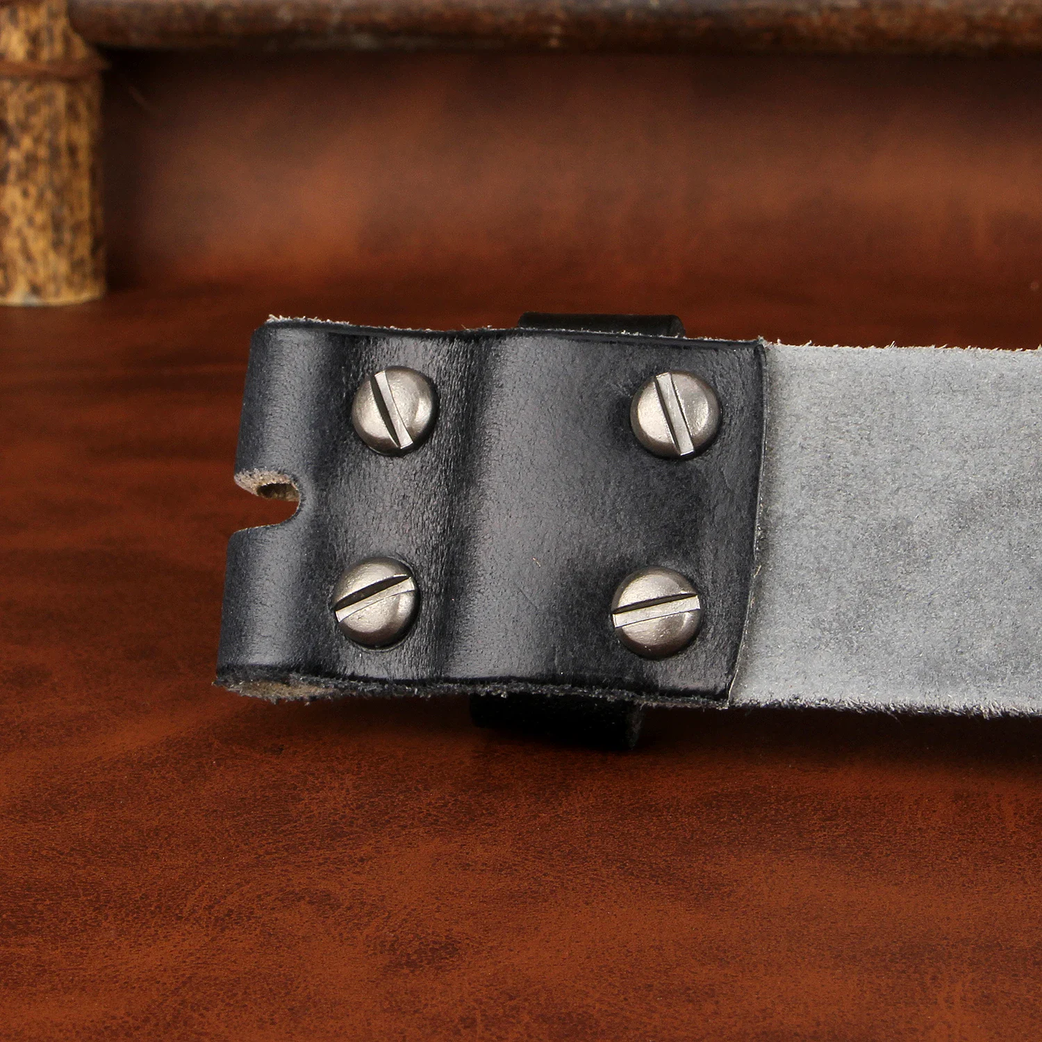 HoldForm Iron-Hide Leather Strap Durable 3.8cm full grain leather watch strap with metal hardware.