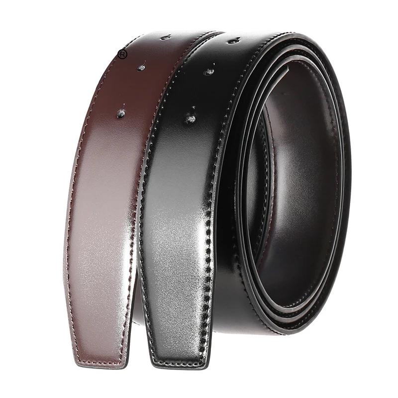 Leather reversible strap for watches, 3.4cm wide, dual-edge design. Reversible leather watch strap with dual-edge finish, 3.4cm width, premium cowhide material.