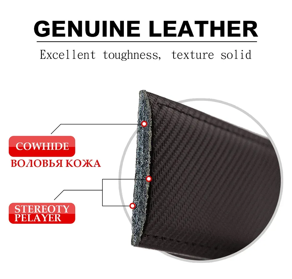Renewal Automatic Ratchet Strap for Secure Cargo High-strength genuine leather ratchet strap with durable cowhide and sturdy polyester layer.