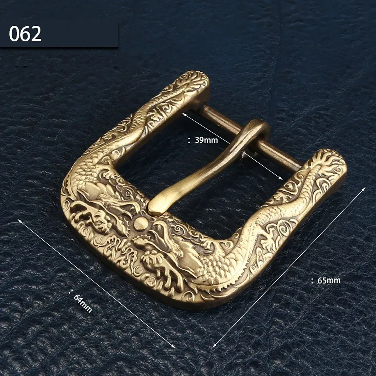 Artisan Brass Belt Buckle Set Antique gold dragon design belt buckle for leather belts.