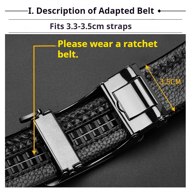 Rugged-Refined DIY Ratchet Buckle for Belts Durable ratchet belt buckle for 3.3-3.5cm straps, stylish and reliable. Perfect for custom, high-qua.