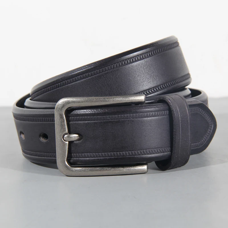 Leather Belt with Metal Buckle for Men Full-grain leather belt with metal buckle, stylish and durable for everyday wear.