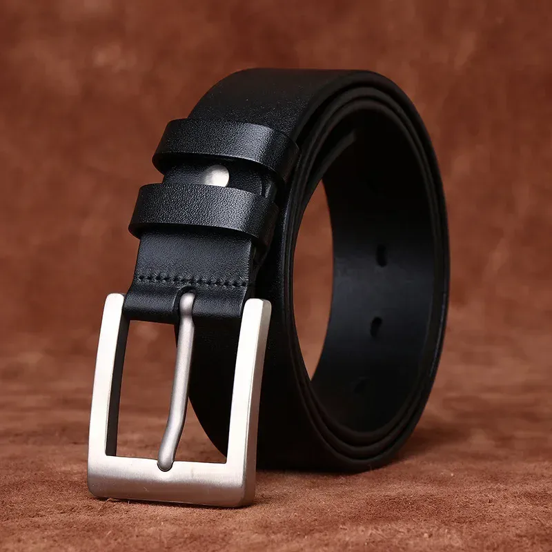Titan Edge Leather Belt with Titanium Buckle Leather belt with pure titanium buckle for durability and modern style.