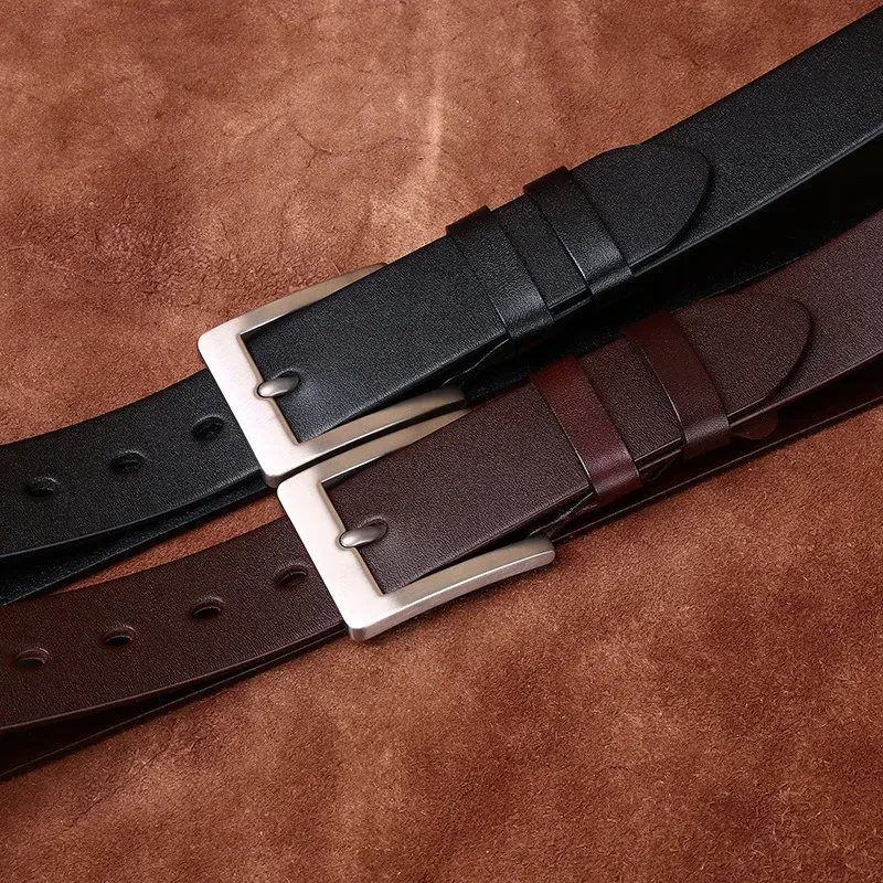 Titan Edge Leather Belt with Titanium Buckle Leather belts with pure titanium buckles for durability and modern style.
