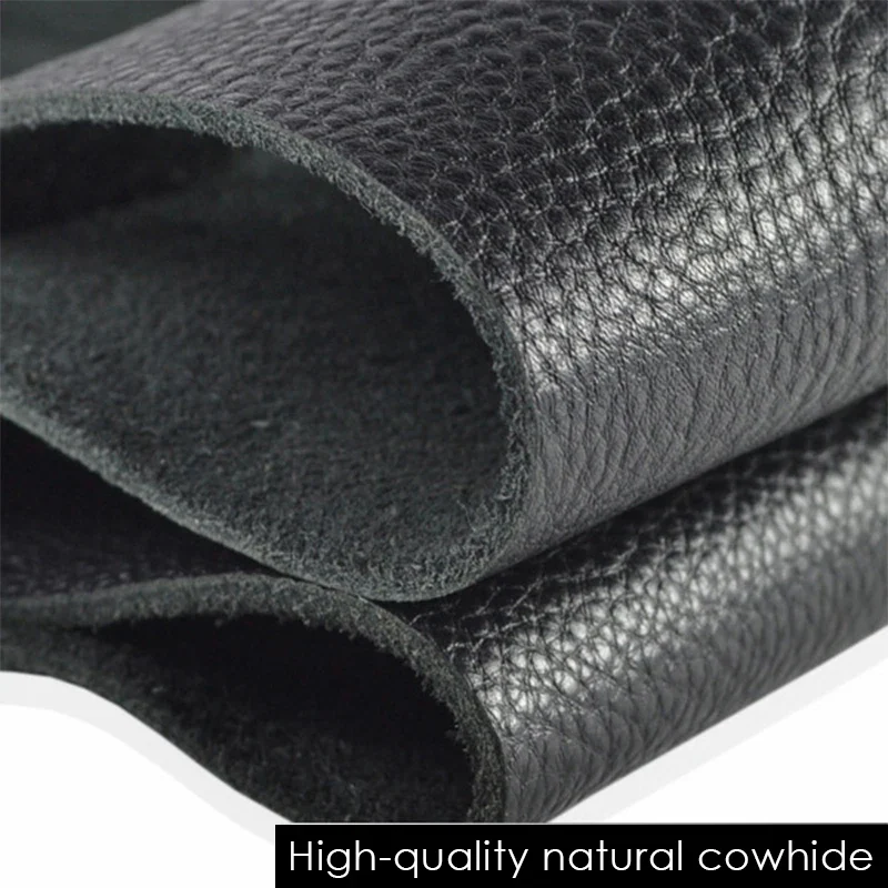 Leather belt material close-up, textured black cowhide for durable, stylish accessories. High-quality natural cowhide leather for premium belt craftsmanship.
