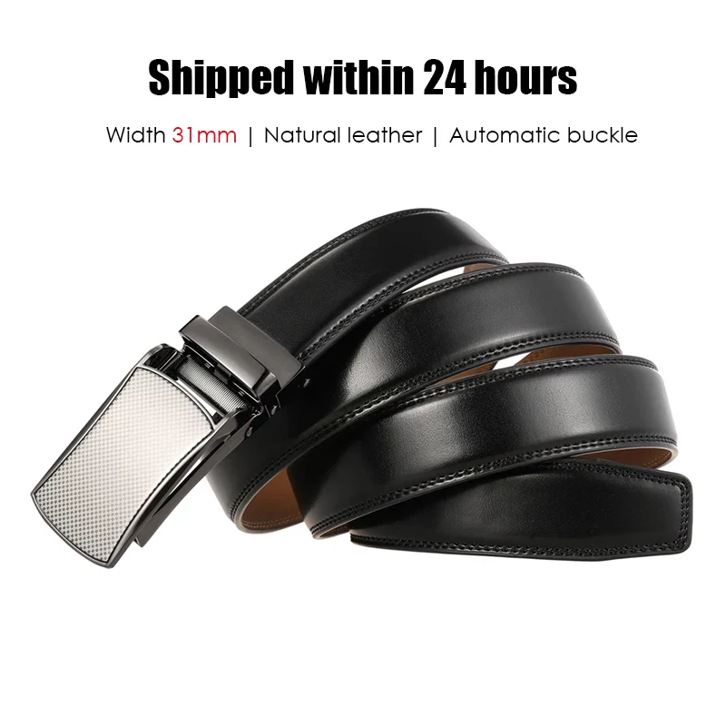 Pro-Linear 31mm No-Hole Automatic Business Belt Automatic leather business belt with no-hole design, 31mm width, and sleek buckle. Perfect for profe.