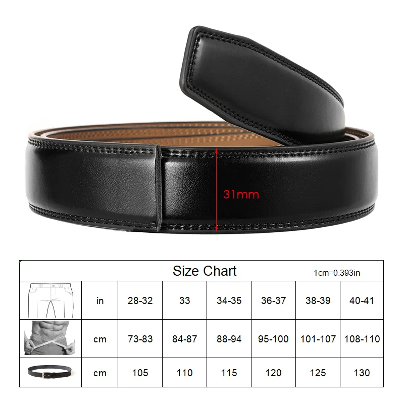 Pro-Linear No-Hole Business Belt Automatic leather business belt, 31mm width, no-hole design for easy adjustment. Perfect for profess.